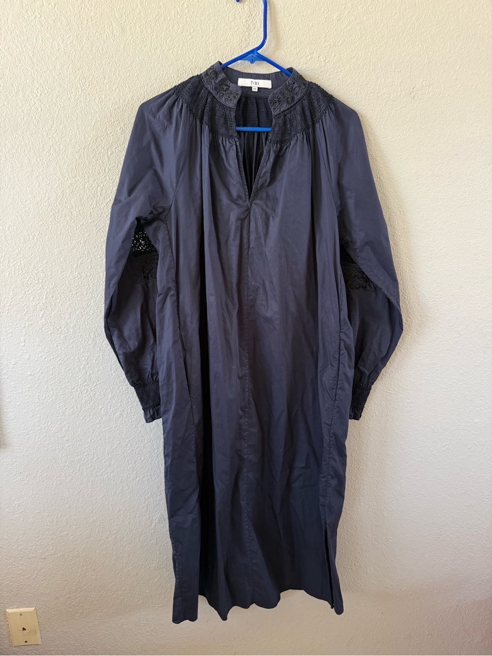 Tibi Dark Navy Long dress with embroidery